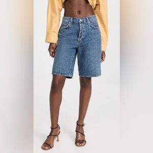 NWT AGOLDE Jorts- Retro Inspired Y2K Low Rise Jean Shorts in Spiral Size 26